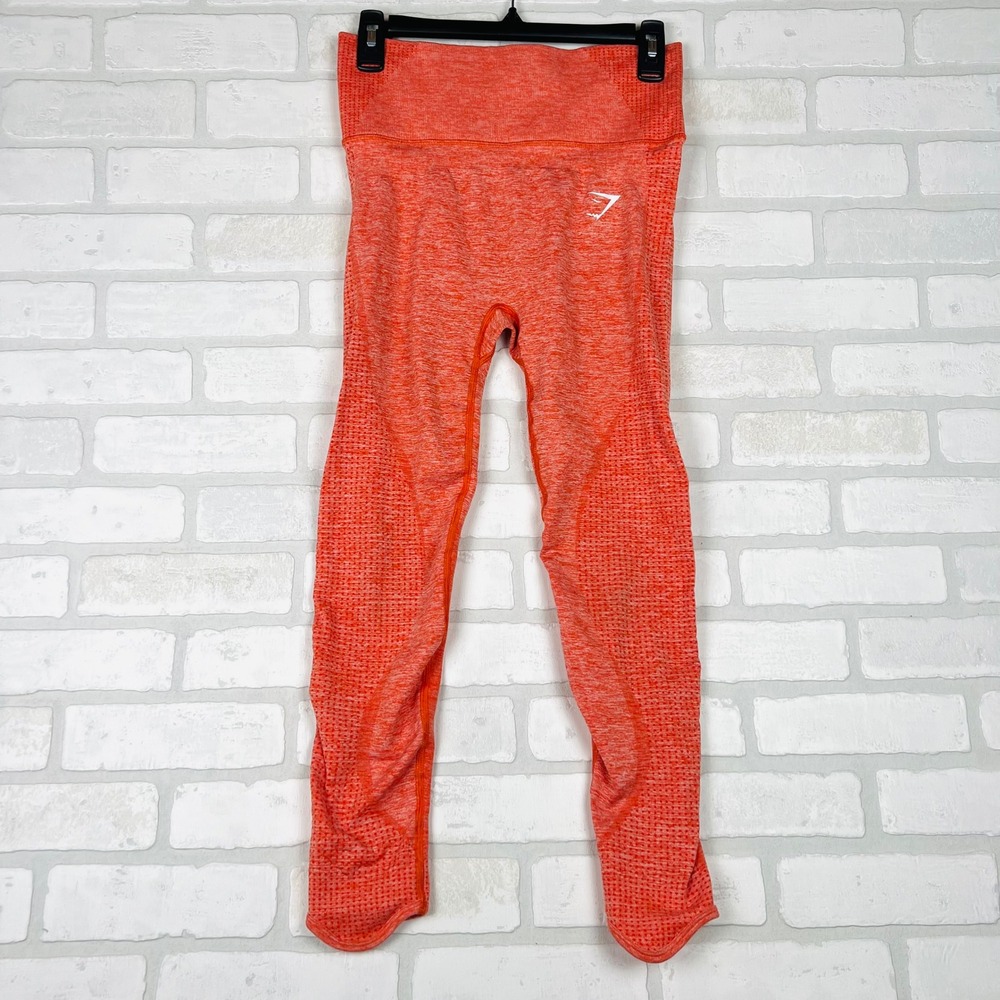 Gymshark Vital Seamless 2.0 Leggings Orange Marl High Waist GLLG3907-HRM Size M